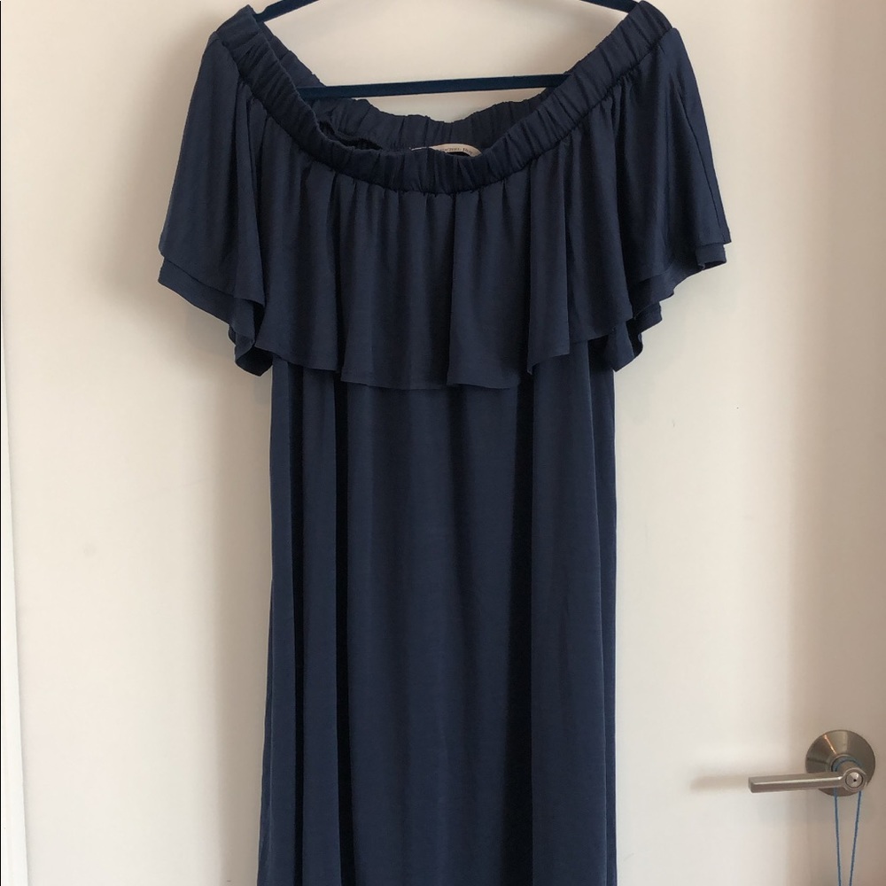 ASOS Curve Navy Bardot Shift Dress